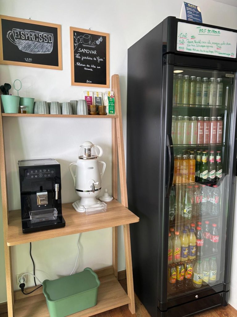 partie boissons du bar à salades